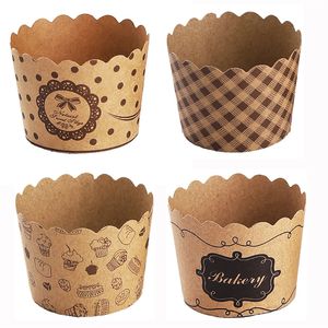 Kraft papper bakplakar muffin cupcake liners snacks dessert wrapper kaka mögel för bröllopsfödelsedagsfest xbjk2203