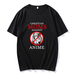 Najgorętsze Christian Moms przeciwko Anime Comfortowib Para Tees Hip Hop Koszulki Streetwears Unsex Odzież Odzież