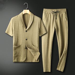 Męskie Wypoczynek Sport Suit Summer Youth Fashion Koreański Luźny Krótki Rękaw T-Shirt + Spodnie