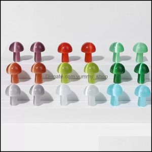 Pedras de pedra solta jóias mini estátua de cogumelo gatos de decoração ocular cura sala de presentes da sala de peixe jóia de tanque de peixe dhdx1