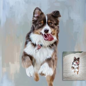 Custom Made Pet Dog Cat Po on Abstract Background Canvas Painting Wall Art Prints Pictures Posters for Living Room Home Decor 220614