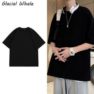 Herren T-Shirts GlacialWhale Männer Hohe Qualität Herren T-shirt 2022 Sommer Casual Plain Solid T-shirt Harajuku Rundhals 100% Baumwolle T-shirt MaleM