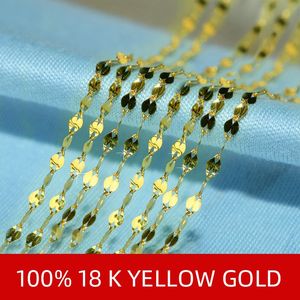 Chains Genuine 18K Gold Necklace Real Fine Jewelry 18 Inch Pure AU750 Pendant Chain For Women Party Gift X325Chains