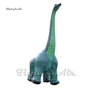 Modelo de dinossauro de dinossauro inflável e inflável simulado Modelo de dinossauros verde Brachiossaurus balão com pescoço longo para evento