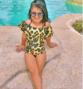 Baby Girls Ruffle Leopard One-Pieces Bikini Tankini Kids SwimeWear 2022 Summer Toddler Beachwear Swimsuit Children Bading Suit