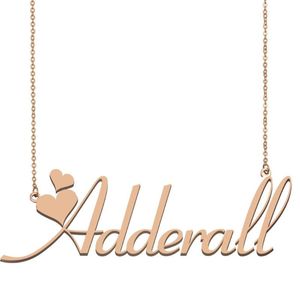 Pendant Necklaces Adderall Name Necklace Custom Nameplate For Women Girls Friends Birthday Wedding Christmas Mother Days GiftPendant