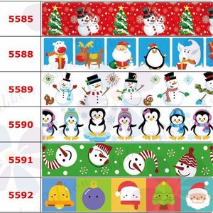 16 мм75 мм с рождественской серией мультфильм Elk Santa Claus Printed grosgrainfoe лента Diy Hair Band Decor 50yardsroll 201203