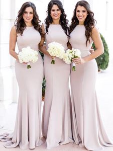 Wholesale olive green drapes resale online - Elegant Mermaid Bridesmaid Dresses Spandex Satin Jewel Neck Country Boho Bridesmaids Maid of Honor Gowns Party Prom Robe BC12802