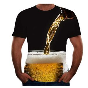 Erkek Tişörtleri 3D Bira Baskı T-shirt, Eğlenceli Erkek/Kadın Yaz Kısa kollu Yuvarlak Boyun, Hayvan, Kentsel Giysiler