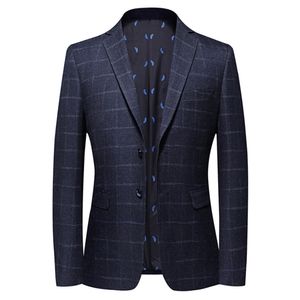 Men's Suits Blazers British's Style Vintage Plaid Blazer Men Casual Slim Fit Suit Jacket Single Button Business Social Blazer Plus Size 3XL Hombre 220826