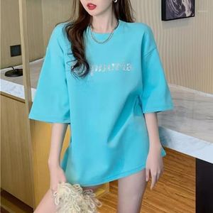 Frauen T-Shirt Sommer Koreanische Frauen Kurzarm 2022 Net Rot Dünne Lose Version War Top