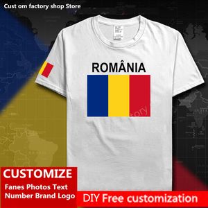 Romanya Romanya Rou t Shirt Özel Jersey hayranları DIY isim numarası Marka Marka High Street Fashion Hip Hop Gevşek Tişört 220616
