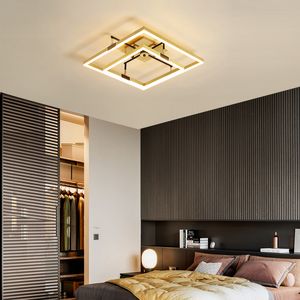 LED Golden Ceiling Light Round/Square Nordic Style Home Bedroom Dining Room Bedroom Interior Lighting