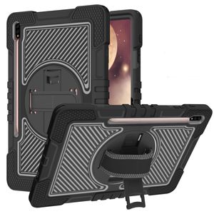 Tablet Cases For Smsung S7 T870/T875/ T876B S8 X700/X706 With Kickstand And Pencil Holder Design Shockproof Anti Fall Protective Cover Hand Strap