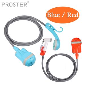 Proster Kit ugelli doccia portatili ricaricabili Kit da bagno per campeggio all'aperto Testina portatile con strumento per pioggia con tubo flessibile per pompa a gancio 220401