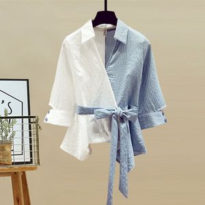 Women's Blouses Shirt Jeans summer solid color plus size traf Korean block shirt fashion high waist loose casual y2k Women Two Piece pants