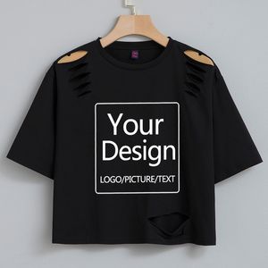 Лето Y2K RUPICED TSHIRT CUSTEM YOUR DYSIGN FLORAL RIBE Одежда Harajuku Women