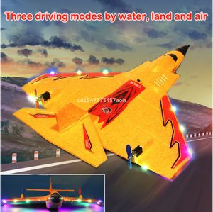 X320 Water land and air remote control glider EPP foam aircraft with LED light flight time Remote plane 220713