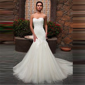 2022 Bridal Wedding Dress Small Trailing New Tube Top Mermaid Empire Wedding Dresses Bag Hip Slim Simple Lace Female Vestido de novia