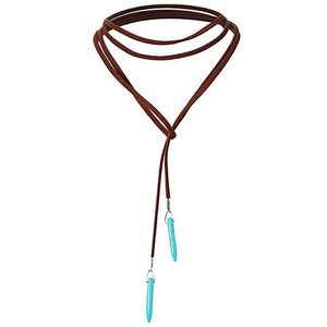 Bohemian Women Choker Feather Bead Pendant Brown Leather Chain Necklace Fashion Lady Jewelry Party Gift