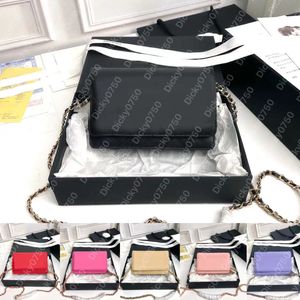 Luxury shoulder bags woc desigern Women Mini Handbag New Elegant Shoulder Messenger Portable Girl caviar leather Bag wallet on chain Crossbody flap Small Square