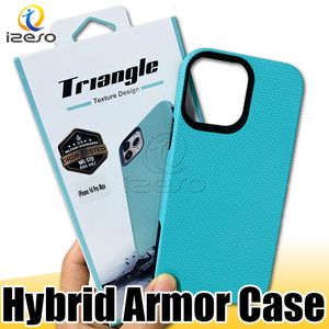 Para iPhone 15 Pro 14 Caso de telefone TPU Hybrid TPU PC Caso de celular de proteção contra o celular para Samsung S23 A32 A73 A53 com o pacote de varejo IZESO