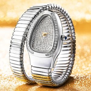 Wristwatches Snake Full Diamond Women Fashion Watch Unique Strap Japan Quartz Ladies Wrist Watches Brand Waterproof Relogio FemininoWristwat