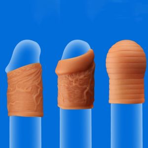 Sünnet Derisi Penis toptan satış-Seks Oyuncak Masajı Sıvı Silikon Penis Halkaları Gecikme Boşaltma Dürüst Düzeltici Fimosis Düzeltme Erkekler İçin Yumuşak Horoz Ürünleri