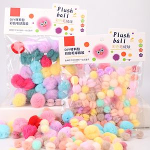 Decorazioni per la casa Garza di pizzo Sfera di fiori elastici Ciondolo in rete con pompon di peluche fatti a mano fai-da-te per accessori per capelli