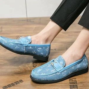Loafers Men Shoes pu кожаная повседневная бизнес -обувь Fashion Classic Cellow Spendoors Spring Awomm Slip On Simplicity Round Toe