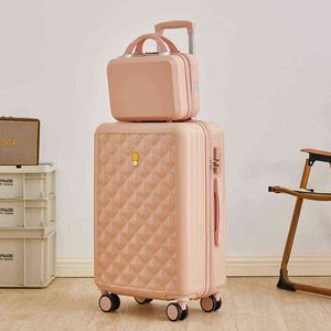 Pcs Travel Luggage Set Women Suitcase With Cosmetic Bag Carry On Rolling Trolley Case For Girls student J220708 J220708