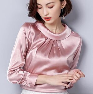 Women's Blouses & Shirts Women Casual Silk Blouse Loose Long Sleeve OL Work Wear Tops Plus Size S-4XLWomen's
