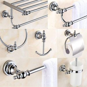 Bath Accessory Set Bathroom Hardware Chrome Polished Rack Paper Holder Toothbrush Towel Bar Coat Hook AccessoriesBath