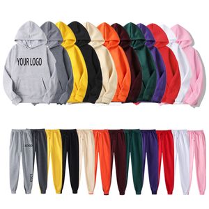 2022 For_Customization OEM Custom Men hoodie Set Sweatshirt Cotton Polyester Long Sleeve Sweatsuit Tryckta tröjor och luvtröjor Ställ in anpassade kläder