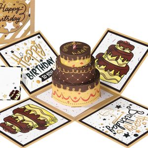 Gift Wrap Partykindom Coffee Birthday Paper Cake Creative Surprise 3D Wish Card Box Explosion Up Greeting PapercraftGift WrapGift