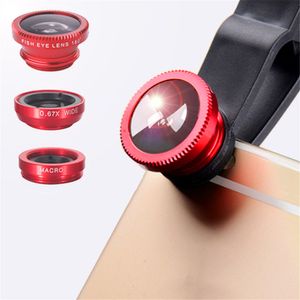 phone lens Fisheye 0.67x Wide Angle Zoom fish eye 6x macro lenses Camera Kits with Clip on the phone for smartphone