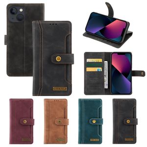 Premium Retro Leather Magnetic Wallet Case Flip Stand Holder Slots dla iPhone 13 12 Mini 11 XR XS Maks. 7 8 Samsung S20 S21 Plus S22 Ultra Ultra Uwaga 20 A13 A32 A52 A53 A72 5g