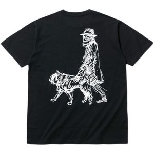 T-shirt da uomo e da donna Camicie firmate maniche corte Y3 Sketch Walking Dog Stampa di personaggi Camicie larghe in cotone a maniche corte girocollo