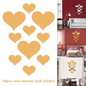 Mirrors PCS Serce Wall Sticker Modne naklejki naklejki do salonu Dekor w domu