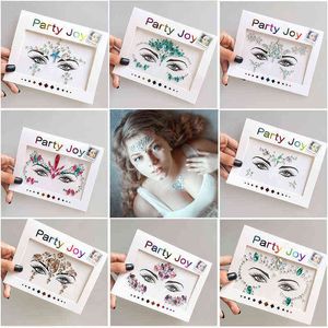 NXY Temporary Tattoo 3d Sexy Face Stickers s Glitter Fake Rhinestones for Woman Party Jewels Tatoo 0330