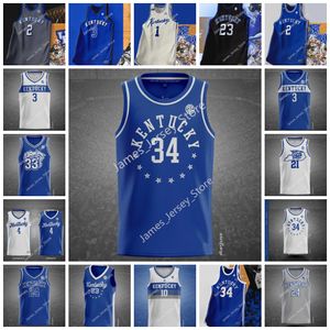 2022 Maglia da basket NCAA Kentucky Wildcats Stile personalizzato 31 Kellan Grady 34 Oscar Tshiebwe 11 Dontaie Allen 55 Lance Ware 23 Bryce Hopkins 25 Kareem Watkins Maglie