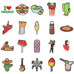 Hot Mexican Croc Charms Inspired Churo Charm Michelada Taco Truck Meksykana Buty Dekoracyjne Akcesoria dla kobiet mężczyzn