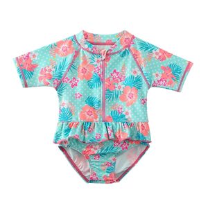 ere Swimsuit Kid's Girls' Swimwear 3-24Months Summer Cute Baby Sunsuit Short Sleeves Infant Swimming Suit 220426