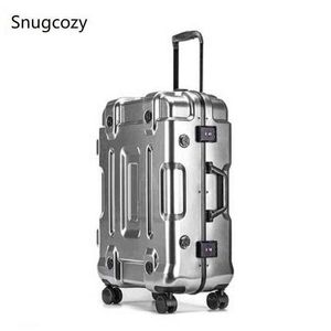 Snugcozy Mechanical Lines Spinner Trolley Bagage Bag Aluminium Frame Hardside Travel Resecase On Wheel Strong J220708 J220708