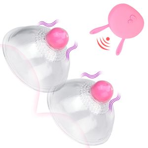 10 velocidades Vibrador de mamilo sem fio Controle remoto Clitóris Estimulador de mama Aumentar o massageador sexy Toy para mulheres