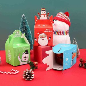 House Shape Christmas Themed Candy Paper Box Gift Wrap Boxs Dessert Kids Party Supplies Birthday Decorations Cookie Packing VTMTL0132