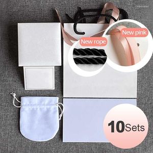 Jewelry Pouches Bags Prefect Bundle Sale Package 10 Sets Lots Bracelet Ring Gift Boxes Fit Original P S Necklace Earring Charms Edwi22