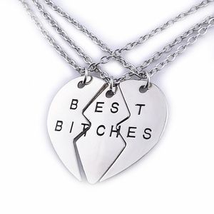 Alloy Personalized Heart Pendant Charm Necklaces I Love You Friends Jewelry Friendship Necklace For Friend Teenages Girls Sisters Birthday Gift