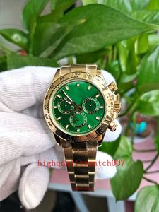 BP Factory Mens Watch Green Dial 40 mm Wojenne Watche Watches Stal nierdzewna 7750 Ruch Automatyczny chronograf cienki obudowa zegarki Kinetic Men Wrists