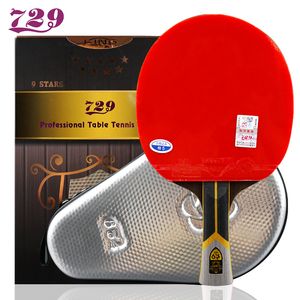 Friendship 729 Rei 9 estrela Raquete de tênis de mesa ZLC Ping Pong Pong Padle Pips pegajoso - em pingpong Bat com saco 220402